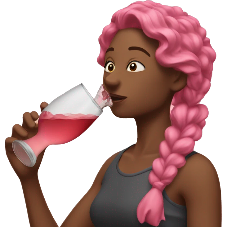 Me drinking rose emoji