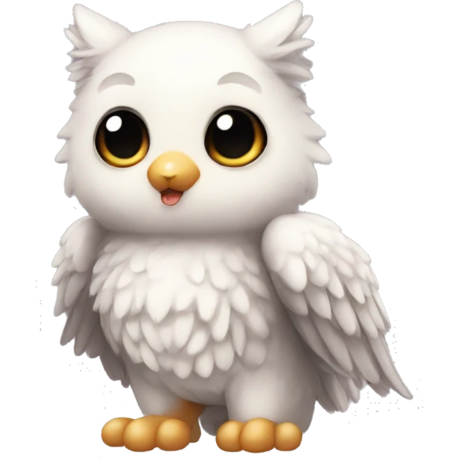 shy cute kawaii winged animal hybrid full body emoji