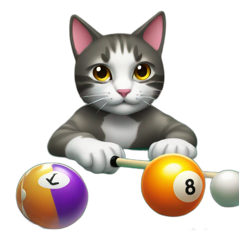 Cats gaming 8 ball pool emoji