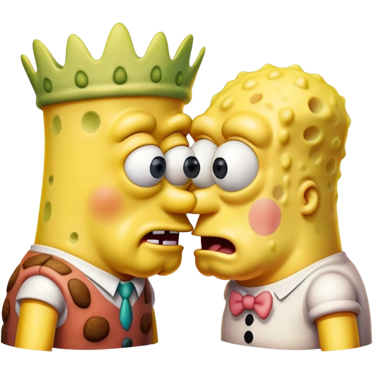 Spongebob kissing patrik emoji