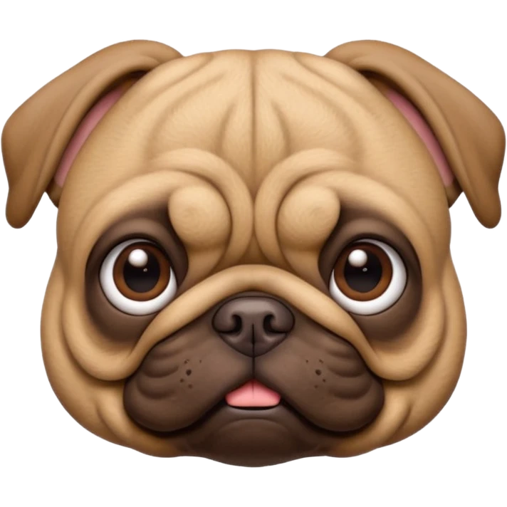 Brown (pug crossed with french bulldog) dog I'd like a 3D emoji emoji