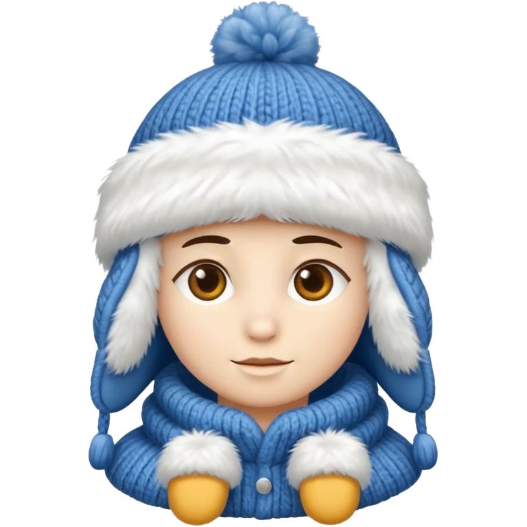 big fluffy fur winter hat emoji