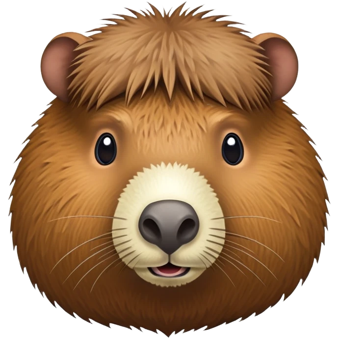 A capybara-coconut hybrid with the animal's head and a round, brown, textured coconut as its body emoji