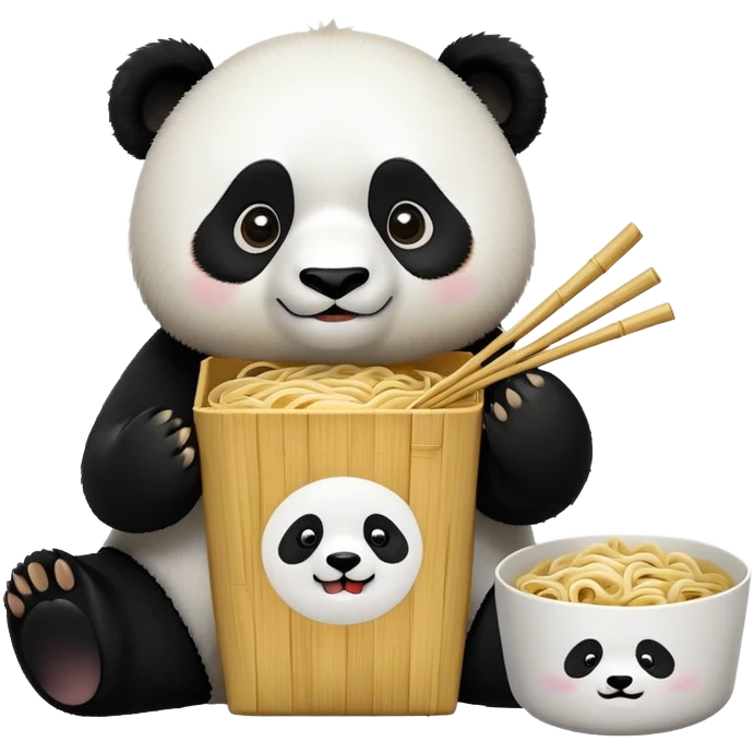 Panda in couple noodle box ￼ emoji