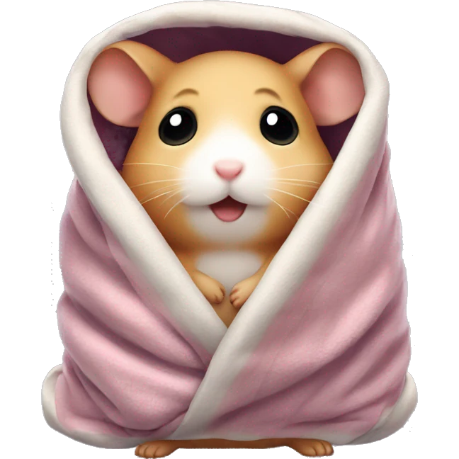 little hamster wrapped in a big blanket emoji