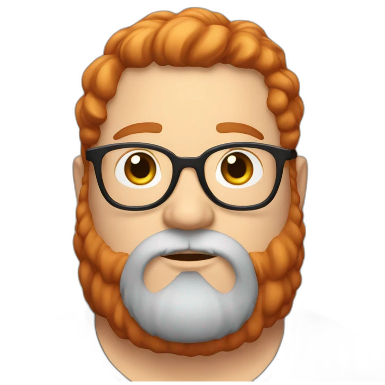 A red-haired fat guy with glasses and a beard emoji
