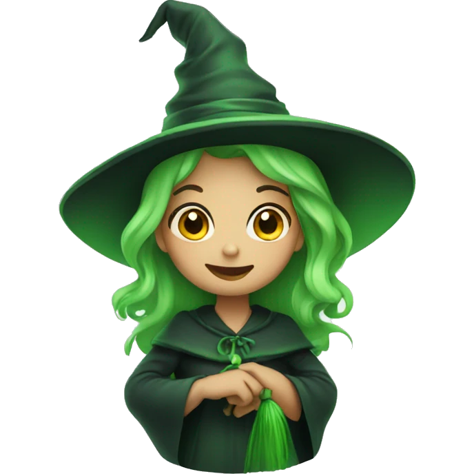 cute green witch  emoji