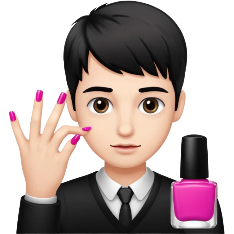 Sassy boy with nails and eye lashes  emoji