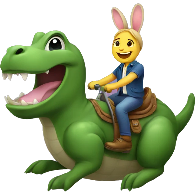 Bunny riding gator  emoji