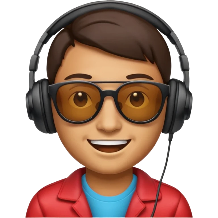 make an face emoji. I will use it for my music playlist. so make it cool and about music emoji