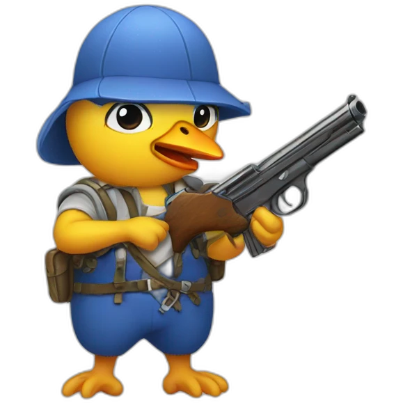 Poussin avec pistolet emoji