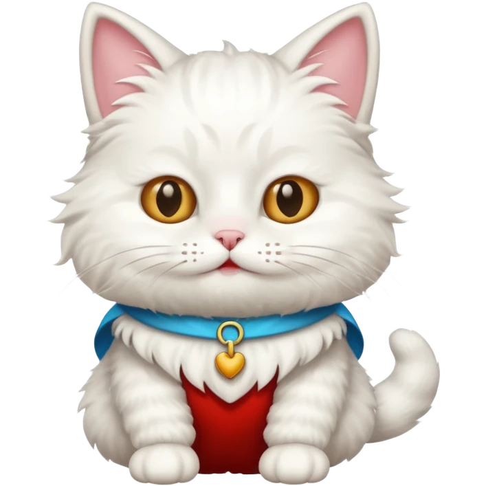 white cat with funny costume emoji