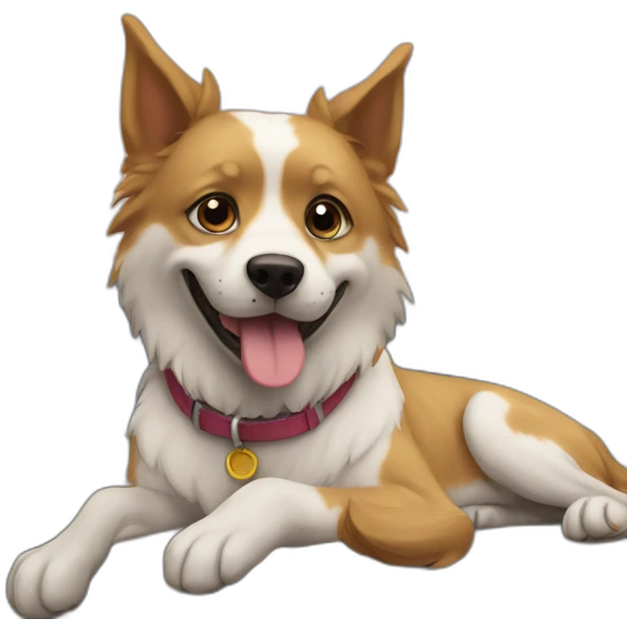 Chat sur un chien emoji