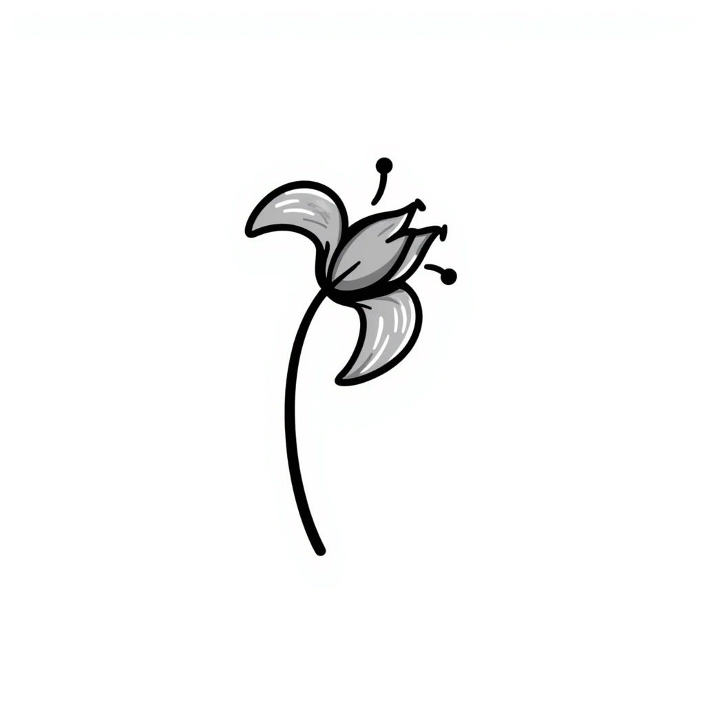 wilted flower, hand drawn doodle style emoji
