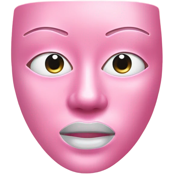 Moisturizing hydrogel face mask pink with slits for eyes, lips and nose  emoji