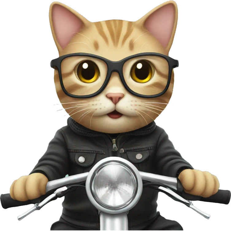 Cat in bike emoji
