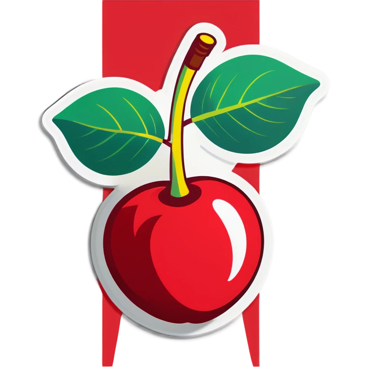 Pop art cherry emoji