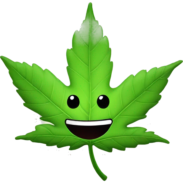 weed leaf with smile emoji