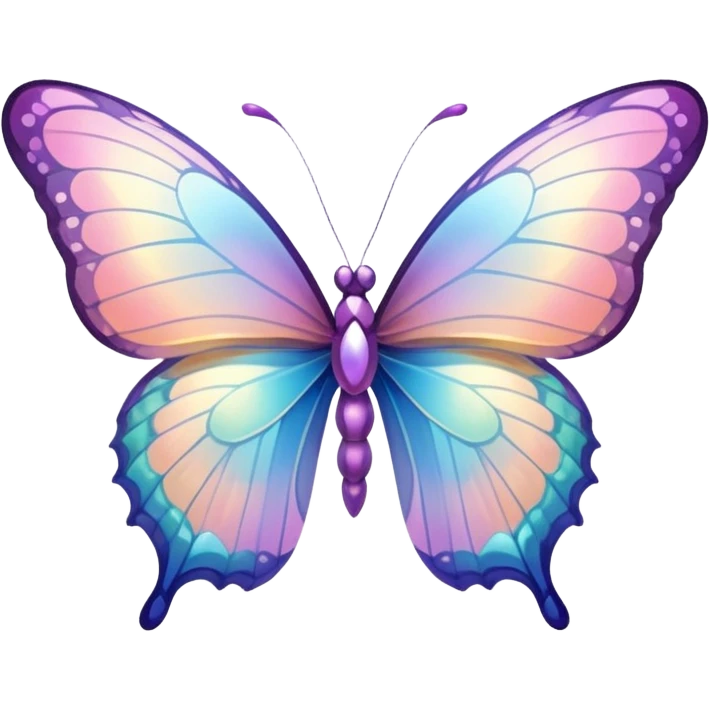 Shiny Glossy Pastel Gradient Hue Iridescent Crystal Butterfly emoji