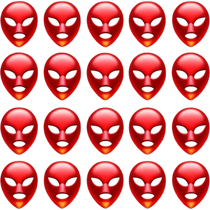 create a bold drill-themed emoji pack with metallic textures, masked characters, sharp shapes and intense red lighting, conveying danger and rhythm without any weapons emoji