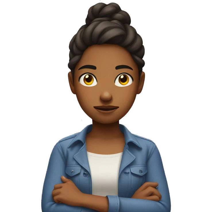 A girl with her hands crossed and looks annoyed  emoji