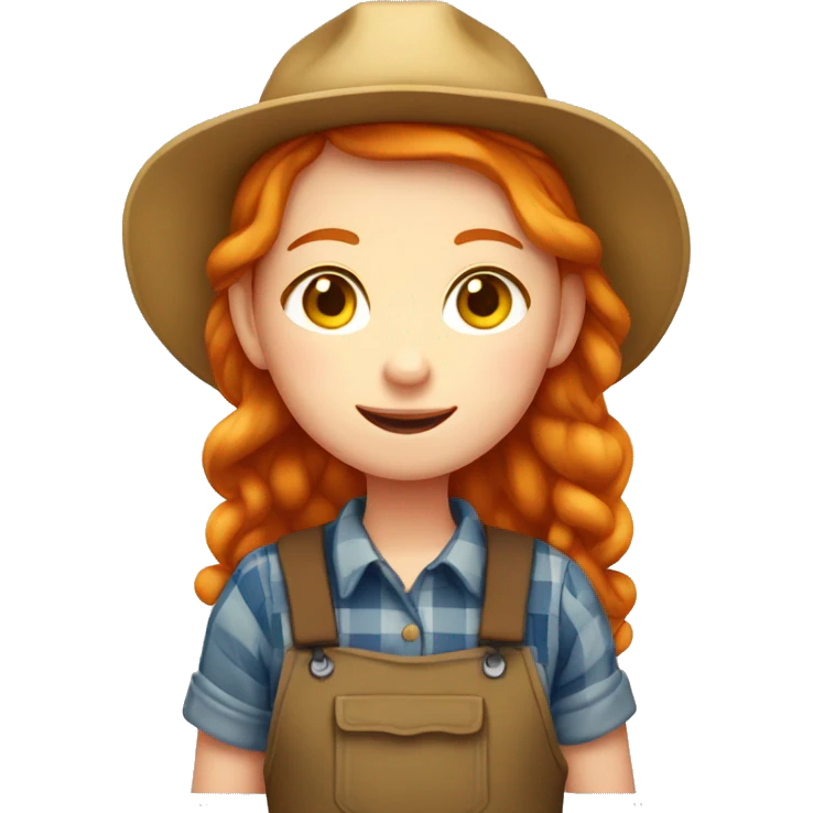 ginger farmer girl cute emoji