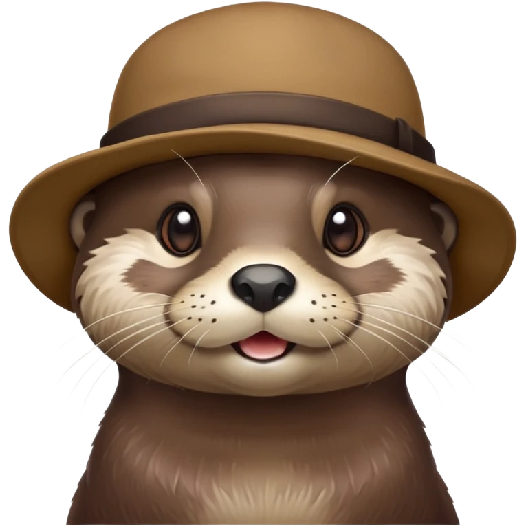 Otter with a hat emoji