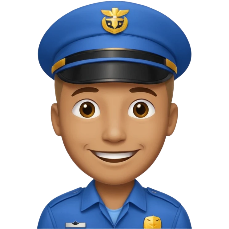 a taxi driver in blue uniform emoji