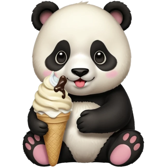 Panda eating ice cream emoji