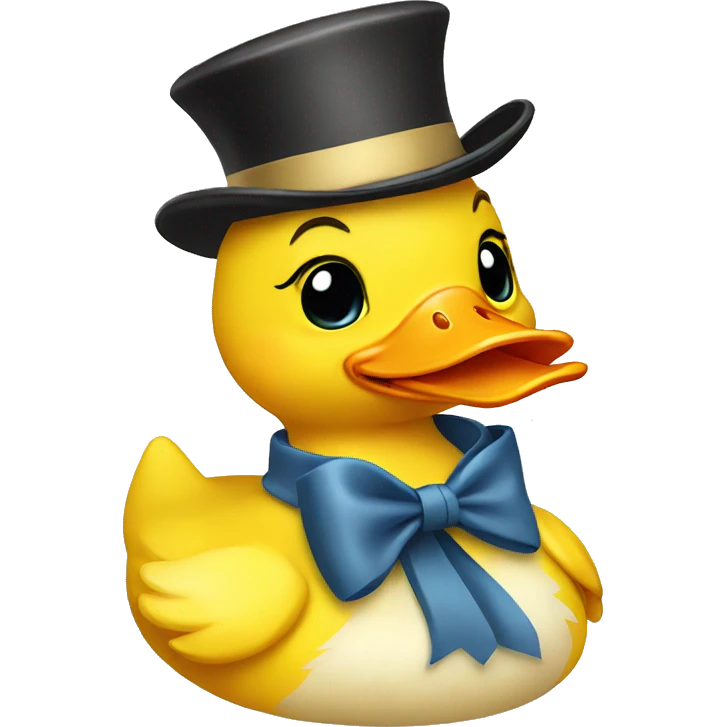 yellow duck wearing bow emoji