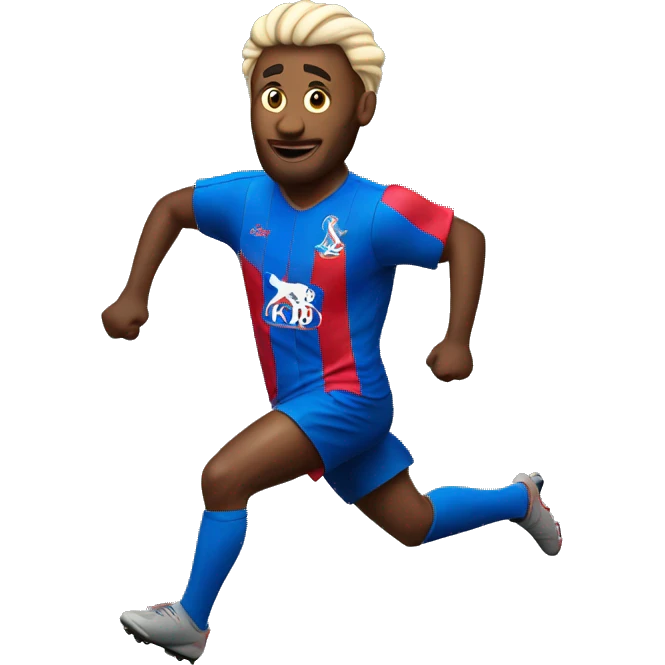 a running footballer with a crystal palace kit on emoji