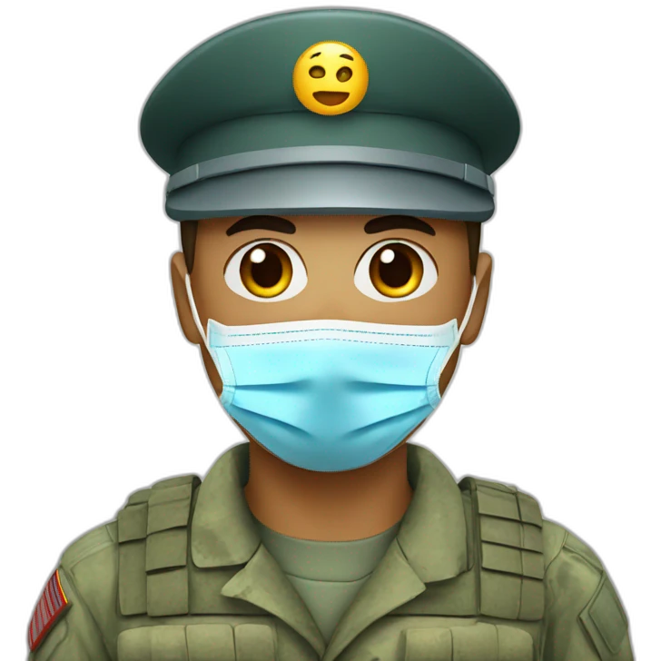 soldier face in a Medical masks emoji