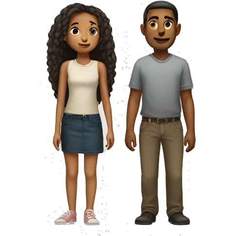 A long guy and a short girl emoji