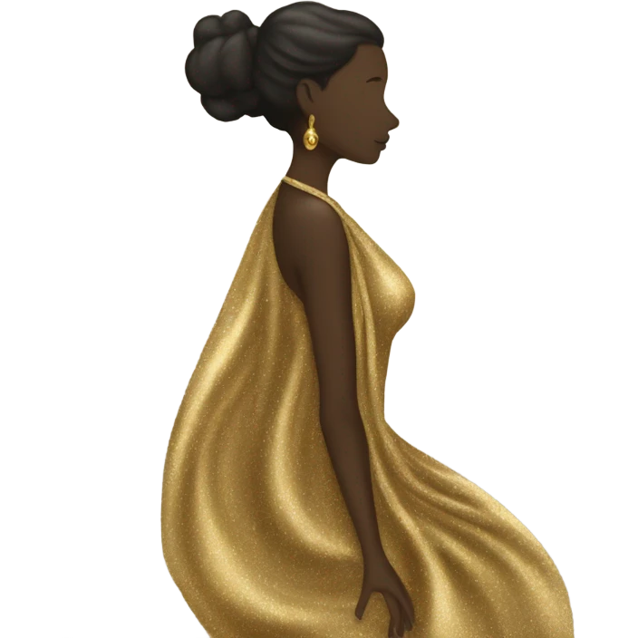 Woman Draped in gold emoji