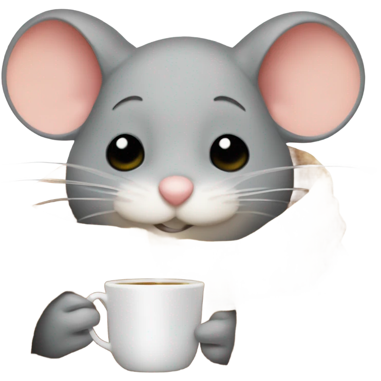 Cozy Mouse with a Blanket and Tea emoji