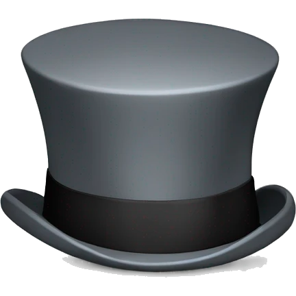 Gray top hat emoji