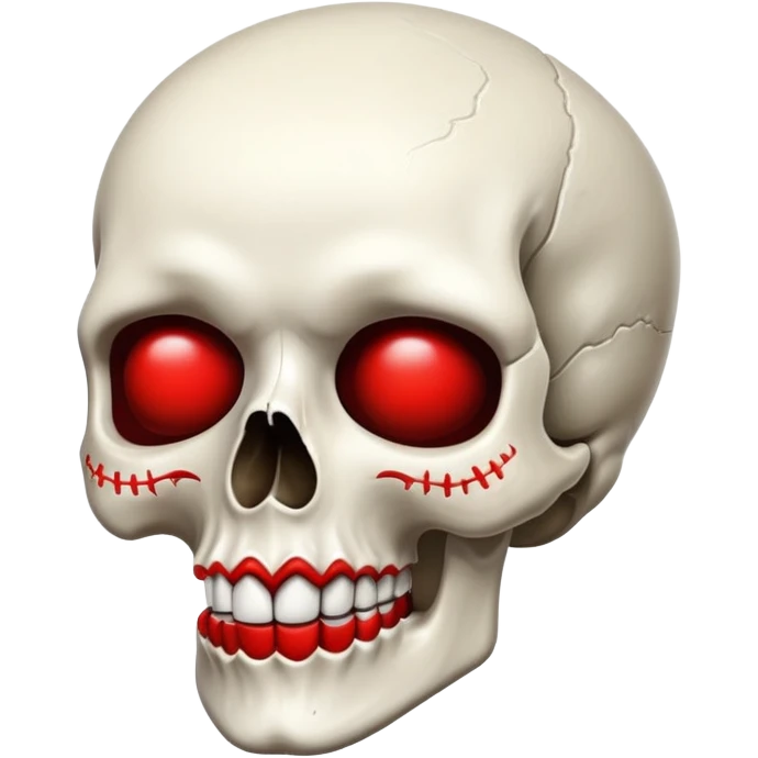 Skull with red lips emoji