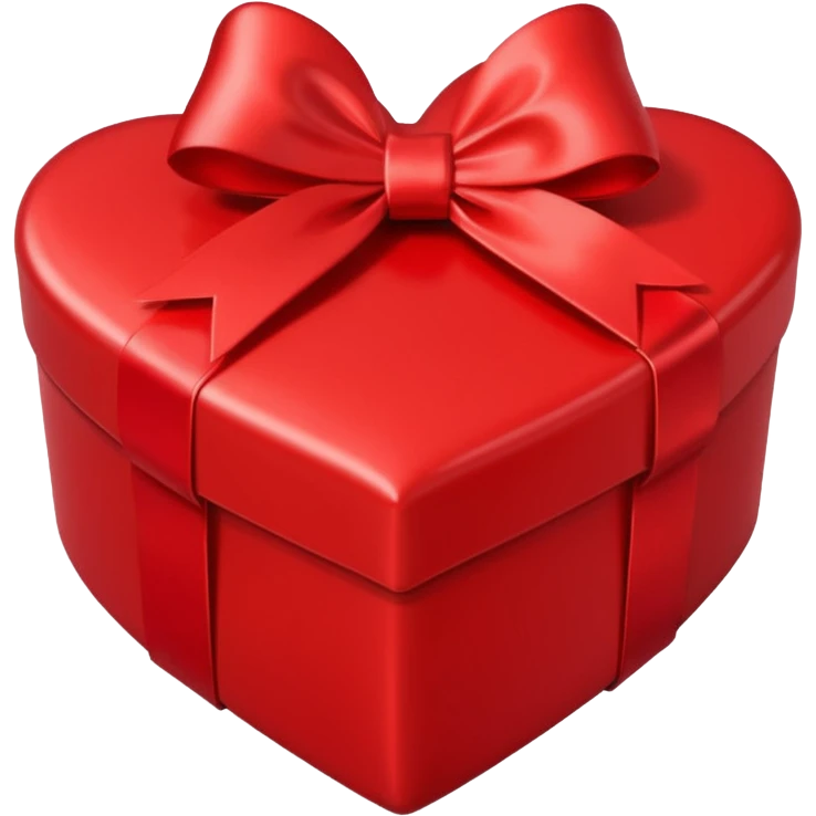 A red heart-shaped gift with a red bow emoji