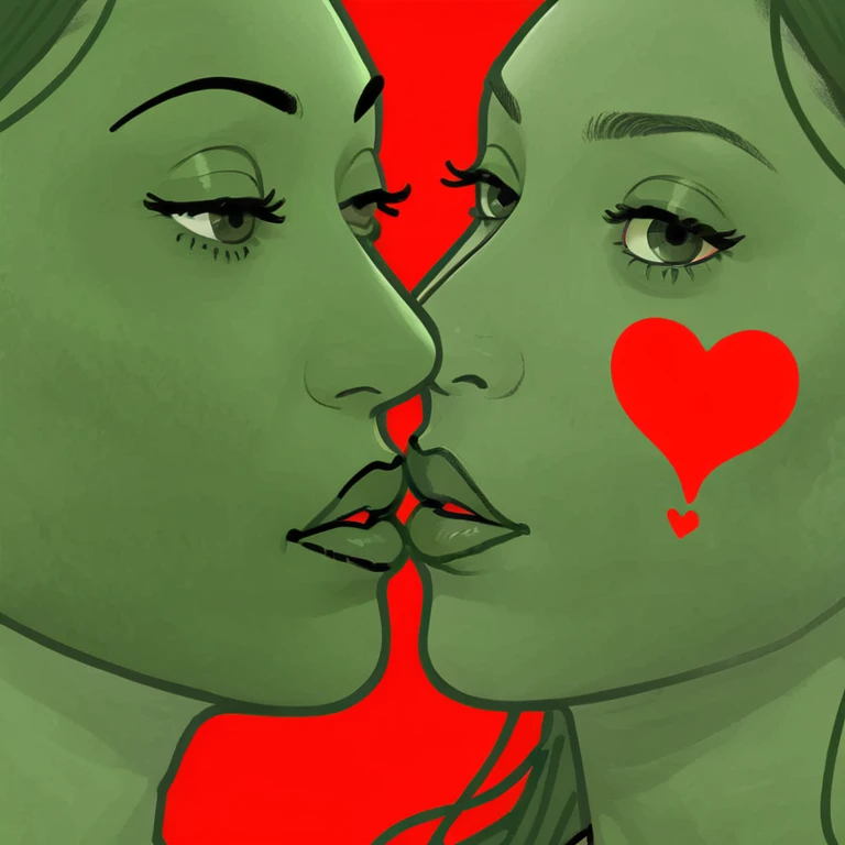 Mixed Girl kissing heart emoji