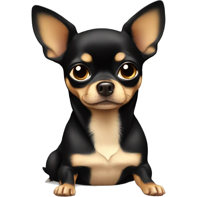Black tan chihuahua broken heart sad emoji