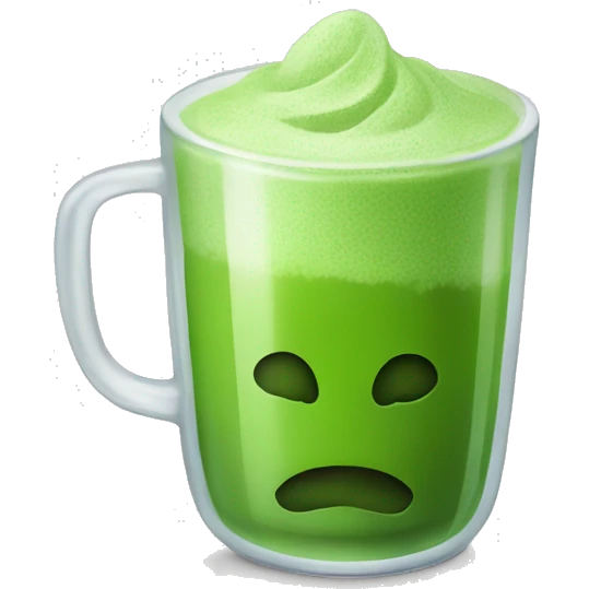 Matcha tea glass with foam  emoji