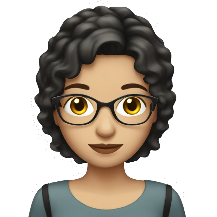 Dark haired white woman book reader emoji