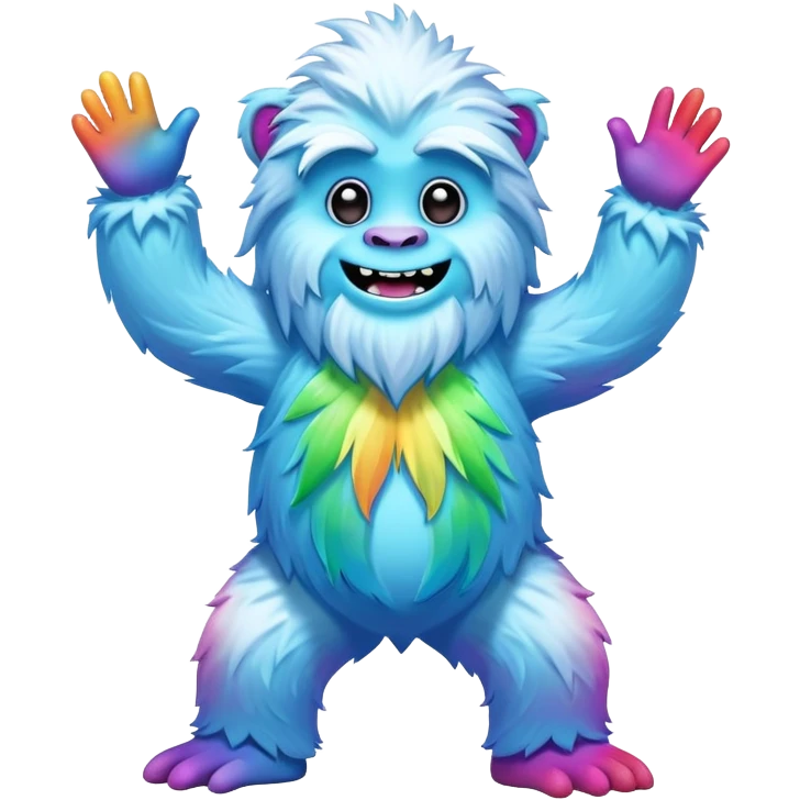 easter rainbow yeti dancing emoji
