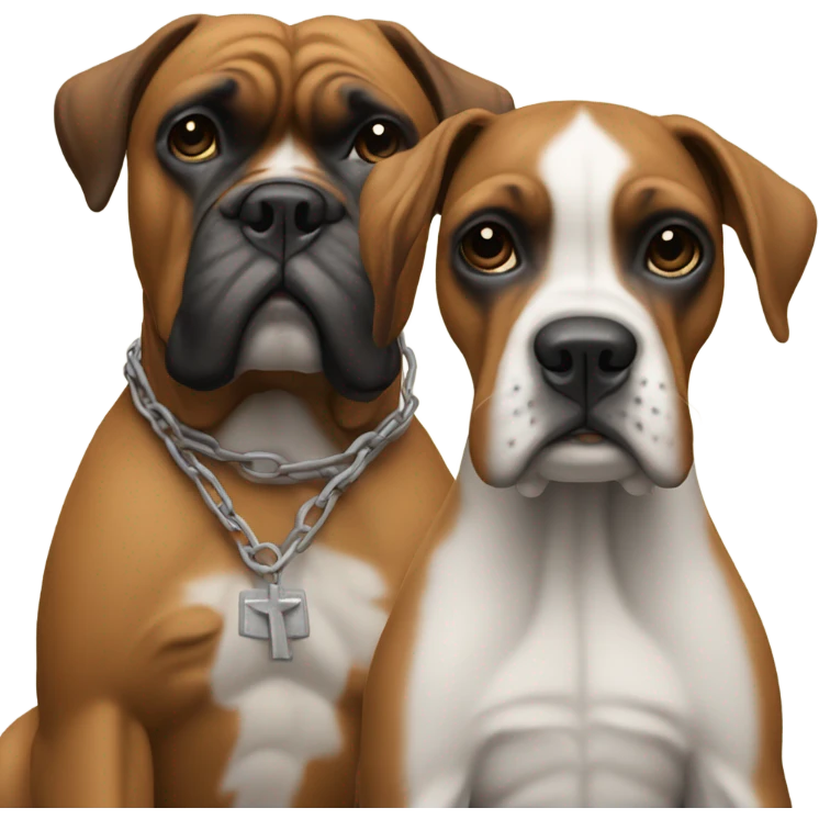 Boxer dog with Jesus emoji