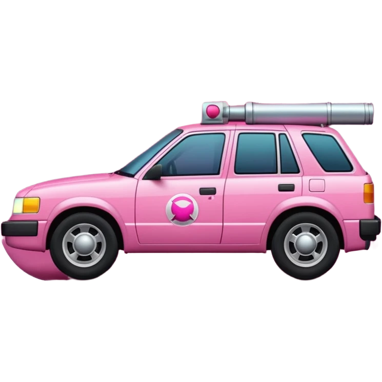 a pink full moon with a pink patrol/fuel pump attached to it emoji