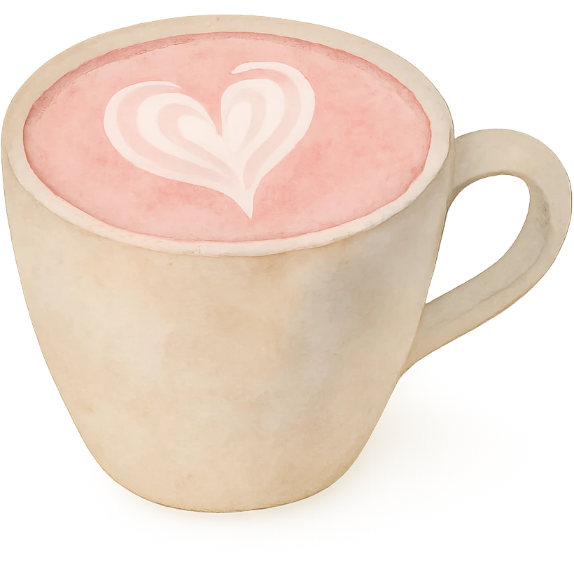 a pink mocha, cute and inviting emoji