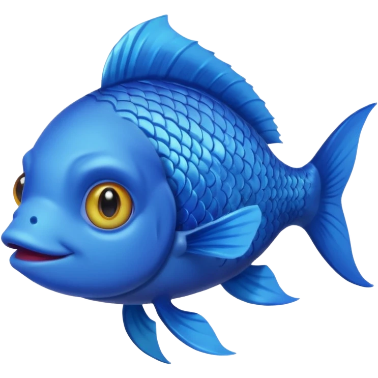 fish with blue hair looking into camera emoji