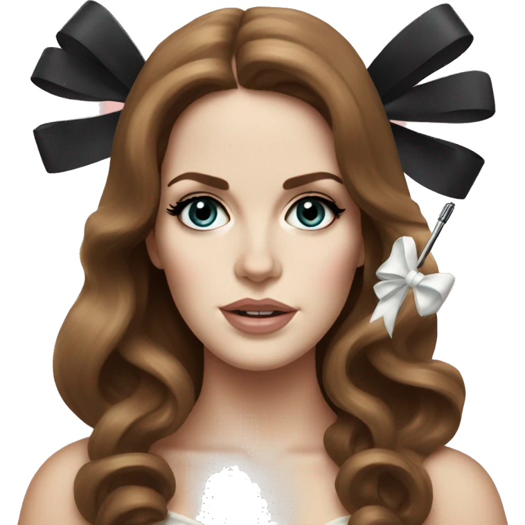 Lana del rey with a bow and microphone  emoji