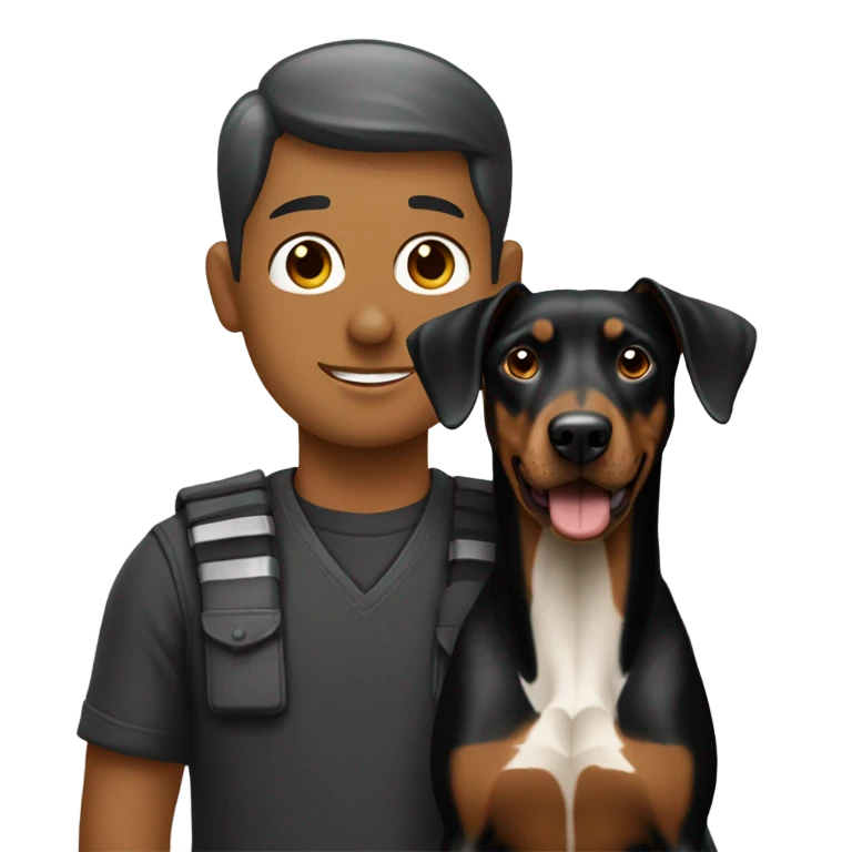Pelirroja con doberman emoji