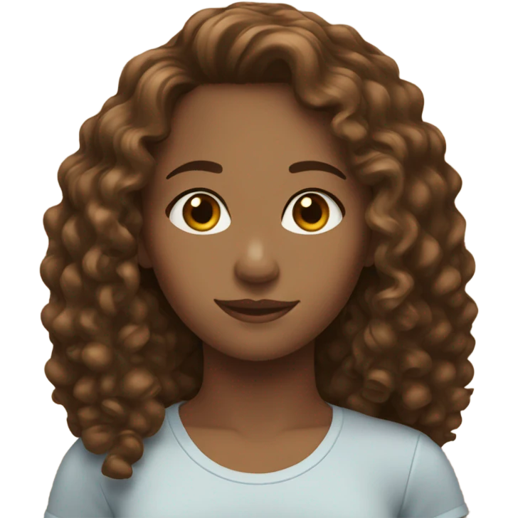Girl with brown curly hair  emoji